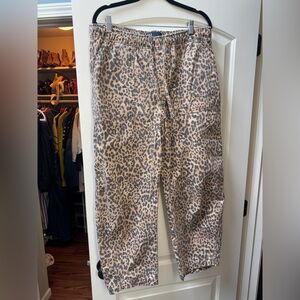 GAP Barrel Leopard Print Casual Pants